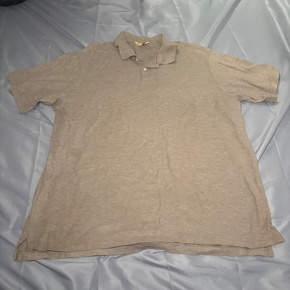 Roundtree & Yorke Gold Label Tan Polo Shirt Mens 2XT Tall 100% Cotton Pique